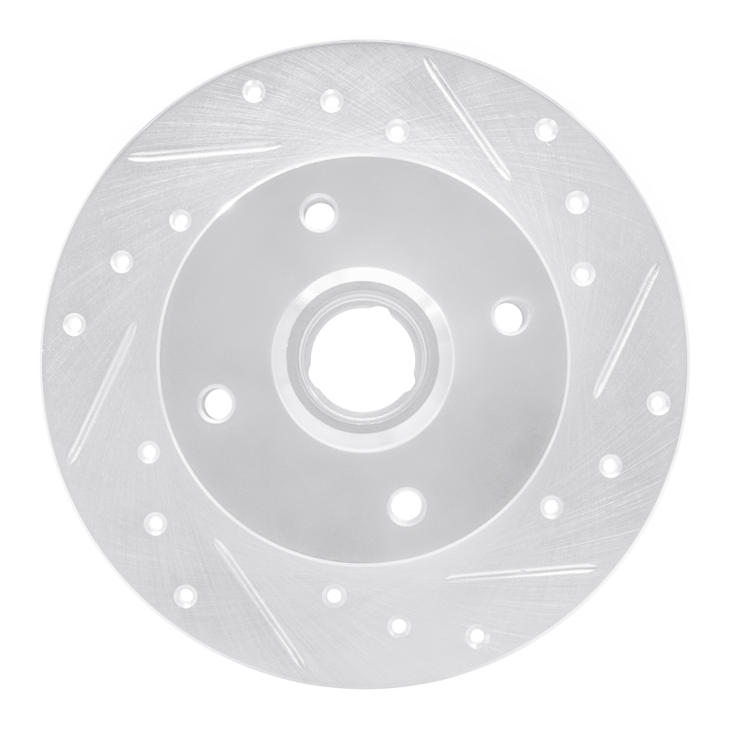 Volkswagen Corrado Brake Rotor (1) - Rear Right - R1 Concepts - Drilled & Slotted - Silver - `85-`02